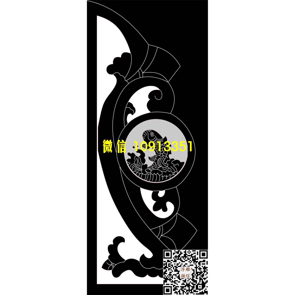 精雕图16a鱼墓碑包谷精雕图线雕图线条图单线铣底图_电脑雕刻plt文泰矢量图精雕图浮雕图